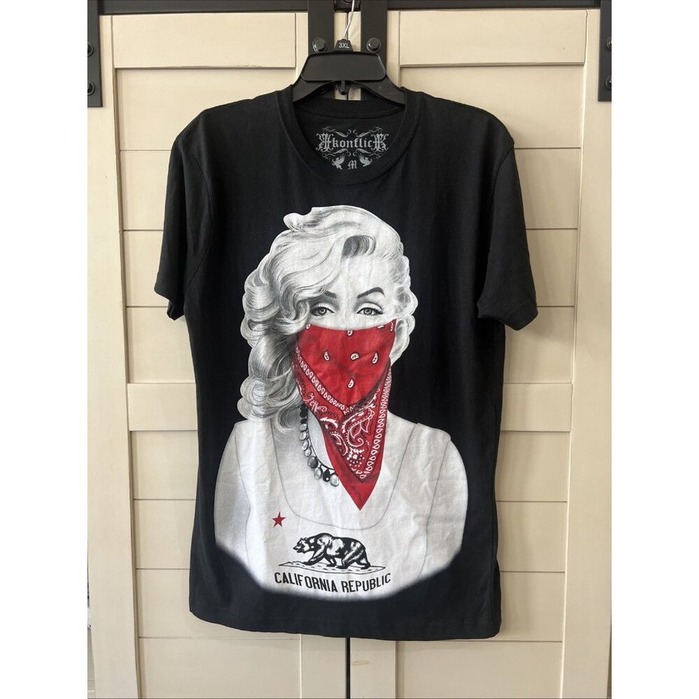 Konflic Gangster Marilyn Monroe With Red Bandana Classic Basic Crew Neck Unisex